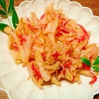 紅生姜☆笹かまと葱のかき揚げ